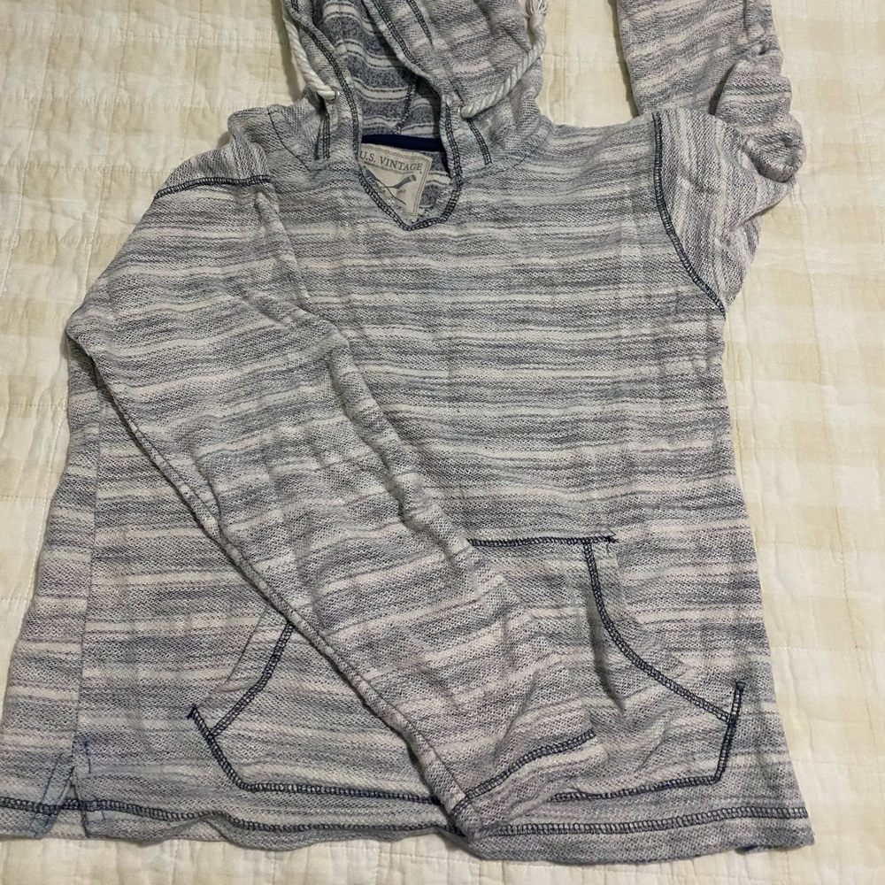 White and navy hoodie